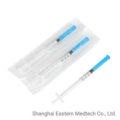 CE&ISO Certificated Eto Sterile Low Dead Space 1ml X 23G&25g Needle Vaccine Syringe