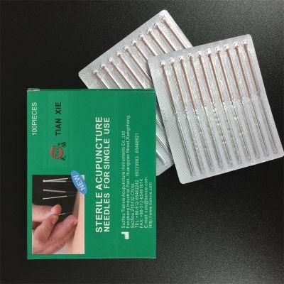 Quality and Trade Assurance Disposable Sterile Copper Wire Handle Acupuncture Needles with Aluminum Foil Packing for Beginners
