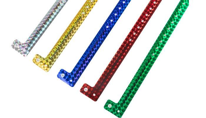 Holographic Material L Shape Plastic Entertainment Wristband for Event