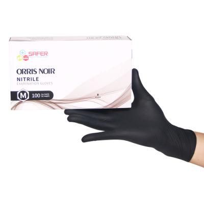 Pure Nitrile Black Gloves Powder Free Safety Examination