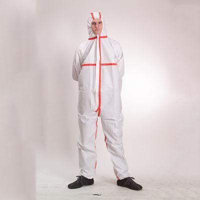 En14126 Type4b/5b/6b Taped Seam Microporous Disposable Chemical Protective Medical Coverall