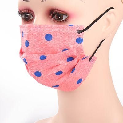 Adult Non Woven Print Face Mask Disposable Daily Wear
