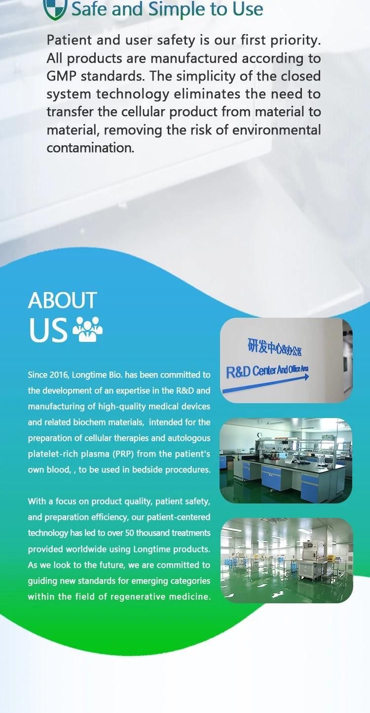 Longtime Centrifuge Laboratory Hair Prp Tube with Anticoagulant