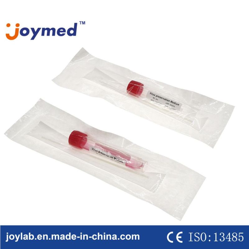 Sheet Cotton Swab Synthetic Fiber Hygienic Preservation Sampling Virus Transport Tube 10ml