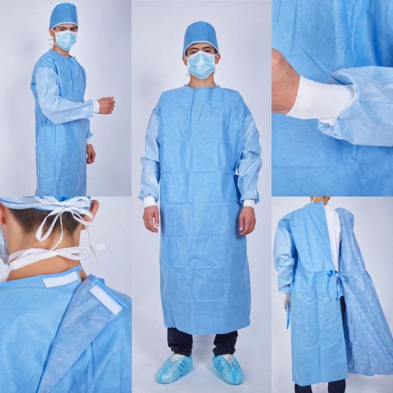 Disposable Water Repellent SMS Surgical Gown Operation Uniform Medical Use