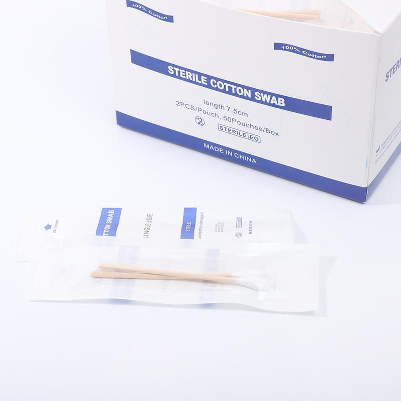 in Stock Small Cotton Stick Medical Sterilized Sampling Swab
