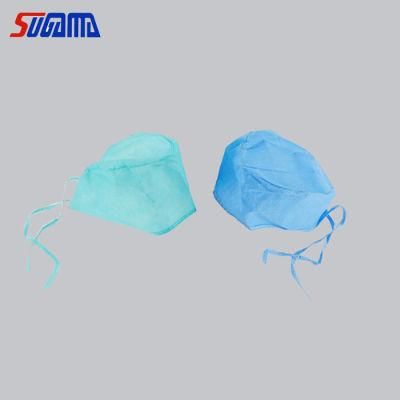 Disposable PP Nonwoven Head Cover Hospital Doctor Surgical Hood Cap with Ties