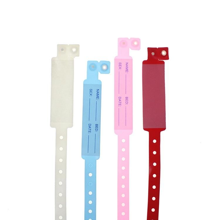Custom Writable Plastic Vinyl Identification Hospital Patient ID Wristbands Bracelets