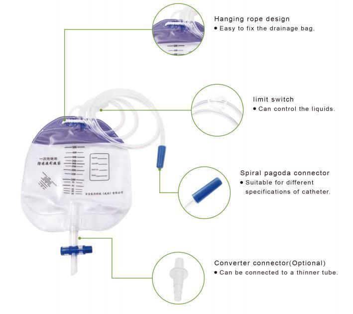 Fast Shipping Adult Medical Catheter Urine Drainage Collecting Bag