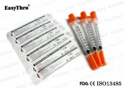 3 Parts Medical Disposable Sterile Injection Insulin and Safety Syringe