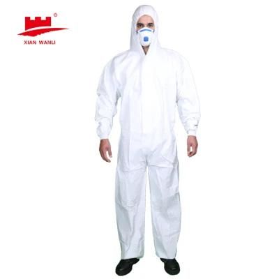 Insulating Medical Waterproof Disposable Lightweight Personal Isolation Protective Clothing Coverall Suit with Knit Cuff