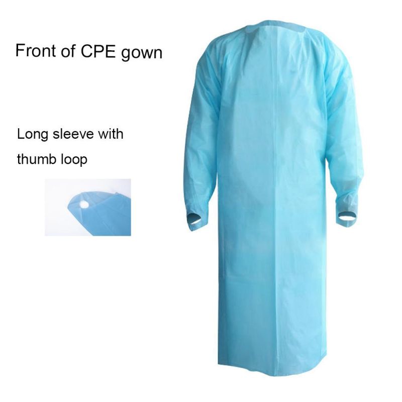 Waterproof CPE Gown Disposable Medical Scrubs Hospital Uniforms