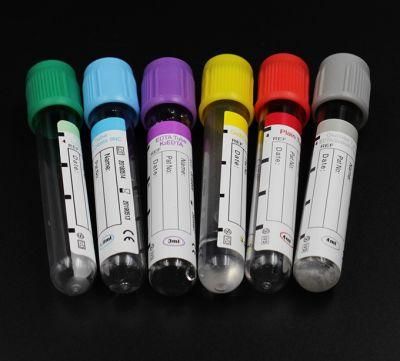 Disposable Medical Pet Glass PP Plain/Procoagulation/Gel&amp; Clot Activator/ Glucose/PT/Heparin/EDTA K2 K3/ESR Vacuum Blood Collection Tube CE FDA