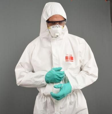 Type5/6 En14126 Manufacture Konzer Anti Light Liquid Nursing Uniforms Disposable Protective Coveralls