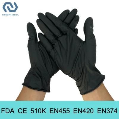 Powder Free Food Grade Nitrile Gloves 510K En455 Disposable Nitrile Gloves