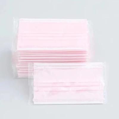 Individual Package Black White Pink Color Wholesale 3ply Mask 3 Ply Disposable Face Mask