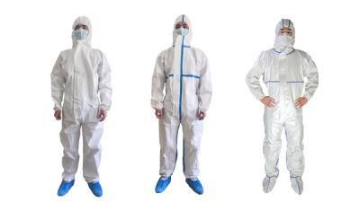 Sf Laminate Dust-Proof White Safely Security Protection Clothes Civil Disposable Hooded Hazmat Coverall