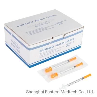 China Needle Factory Made Sterile Medical Devices Disposable Insulin Syringe with CE &amp; ISO Certificates