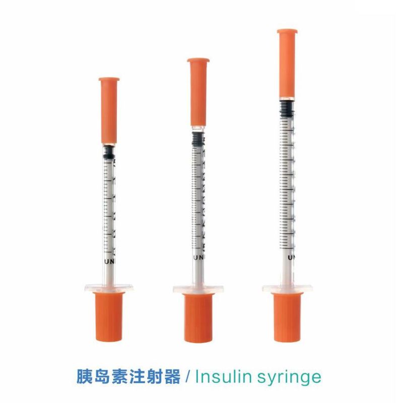 Sterile Disposable Insulin Medical Syringe with Fixed Needle Luer Slip Tip