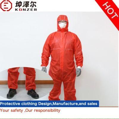 Spunbond Coated Breathable File High Air Permeability CE En14126 Certificated Gowns