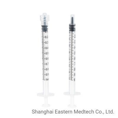 High Quality Transparent PP Barrel 1ml 3-Part Vaccine Syringe