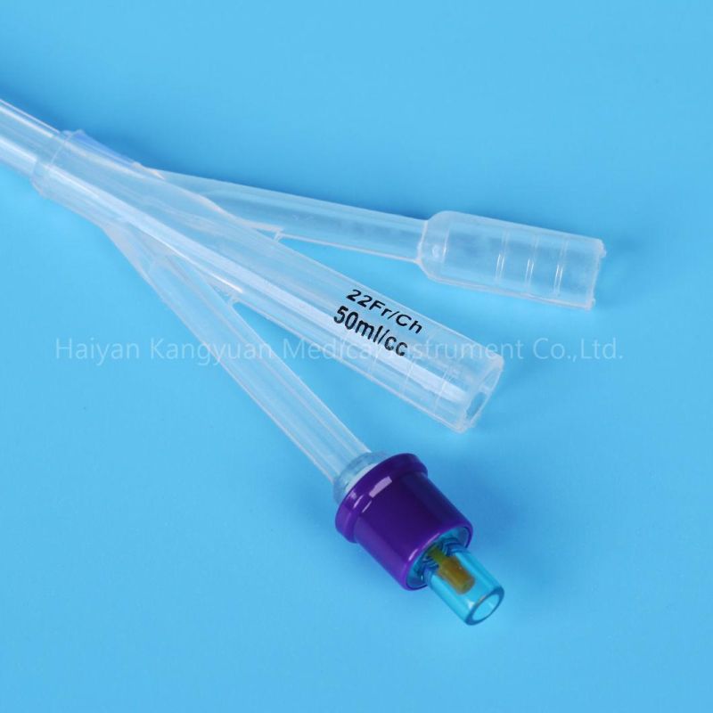 Silicone Foley Catheter Three Way Coude Tip Tiemann Normal Balloon China Producer