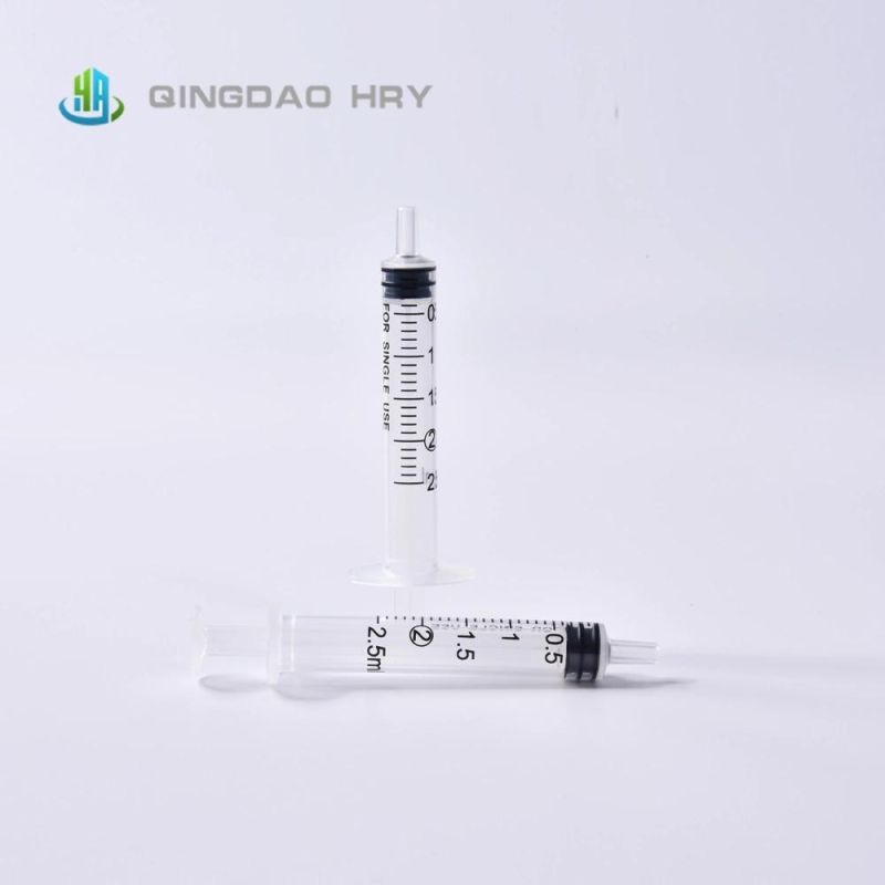 2.5ml Disposable Syringe Luer Slip Without Needle Factory with FDA 510K CE&ISO Improved for Vaccine Stock Products and Fast Delivery