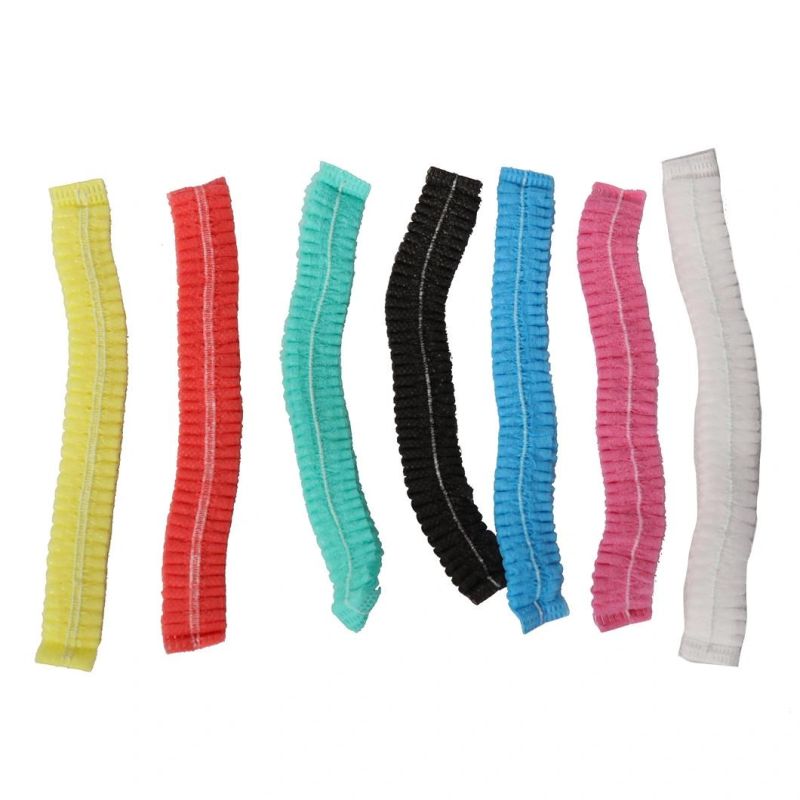 Disposable Medical Non Woven Strip Cap Bouffant Head Cover Hair Net Surgical Doctor Nurse Hat Round Mob Cap