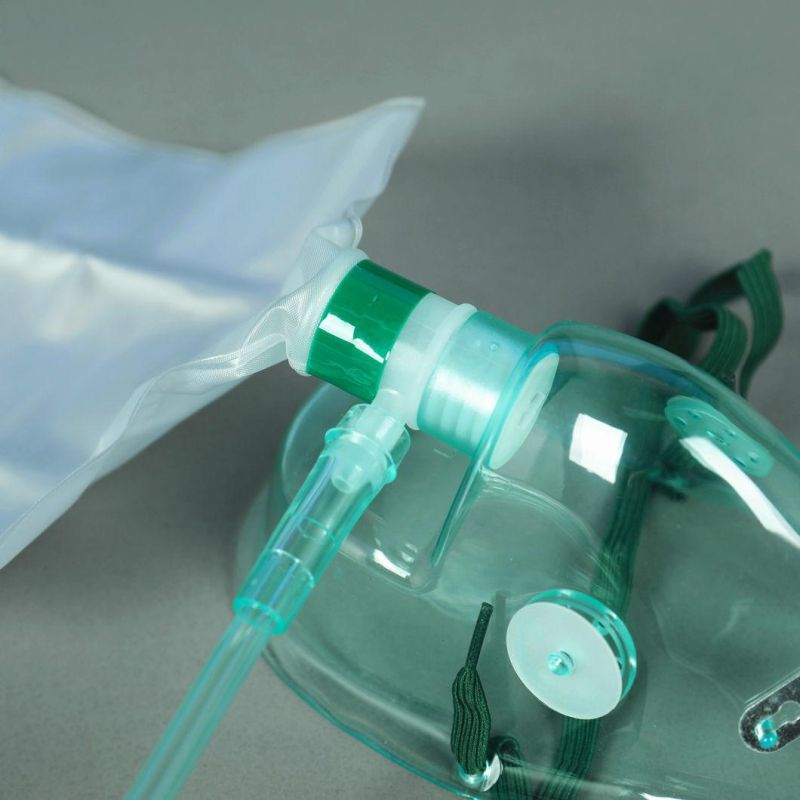 Disposable Medical Oxygen Mask for Adult with Tube and Reservoir Bag