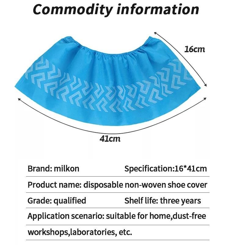 Cheap Waterproof Anti Skid CPE PE Blue Disposable Plastic Shoe Cover