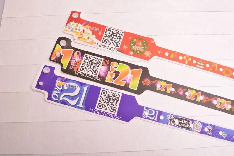 Goju Gj-8020 Waterproof Different Qr Code Plastic Wristband Wrist Bands for Water Park