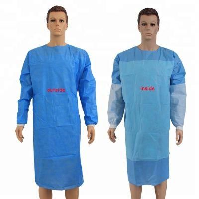 Disposable Operation Gown Polypropylene Isolation Gown with Knit Cuff, Non Woven Isolation Gown Operating Coat