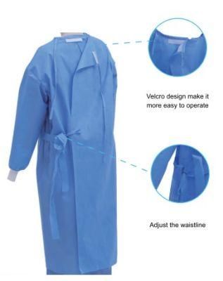Hospital Isolation Gowns Medical Surgical Gown with Magic Tape