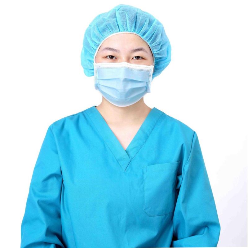 Hubei Wenmai China Medical Breathable Lightweight Spp Disposable Blue 21" Round Bouffant Cap Factory with CE Appoval