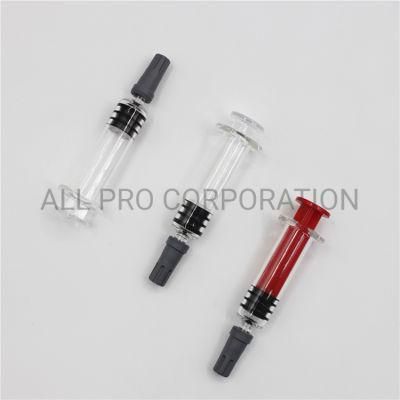 Custom Logo Packaging 1ml Luer Lock Distillate Glass Syringe