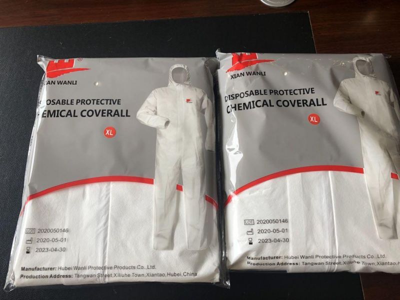 CE En14126 Hospital Protective Medical Mircroporous Anti-Virus Working Disposable Type 5/6 Coverall