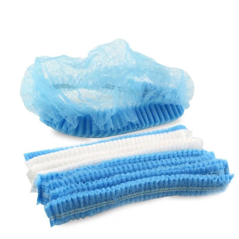 Non Woven Double Elastic Surgical Head Hair Cover Nonwoven Disposable Hair Net Cap Clip Caps Medical Bouffant Cap