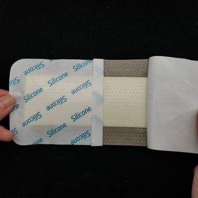 Silicone Foam Dressing with Border Adhesive Waterproof 4&quot; X 4&quot; Super Absorbent Pad