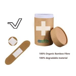 Hot Sale Kraft Paper Tube Packing Degradable Bamboo Medical Patch Strip Bandage 25PCS/Tube