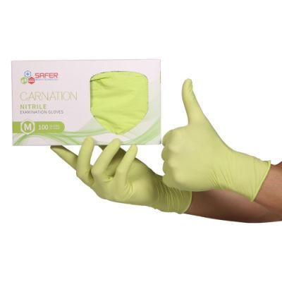 High Quality Malayisa Geen Powder Free Nitrile Glove Industry Use