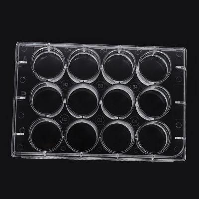 Transparent PS Flat Bottom 12 Well Cell Culture Plate Disposable