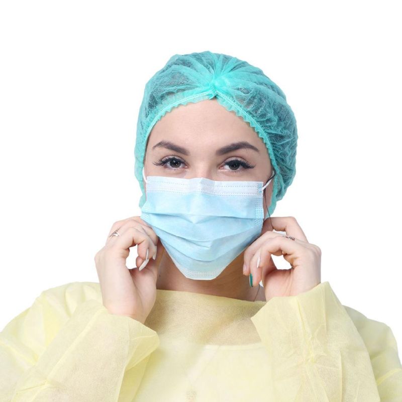 Surgical Facial Musk 3 Ply 50PCS Box Medical Earloop Non Woven Nosebar Blue Disposable