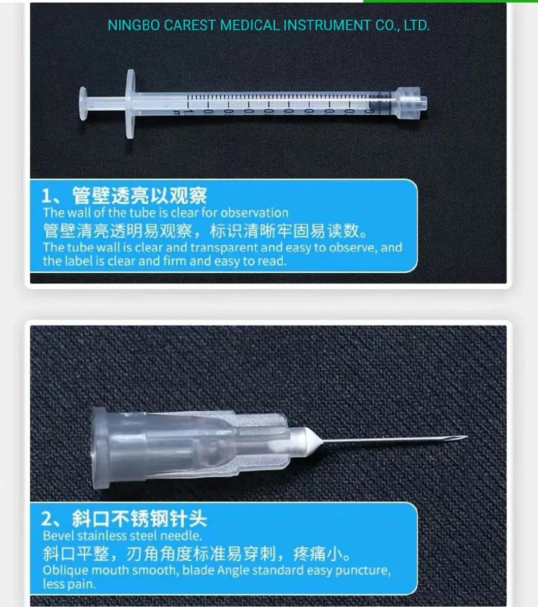 Sterile Hypodermic Syringe with Needle for Single Use