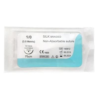 Disposable Absorbable Surgical Suture with Needle Slik Braided