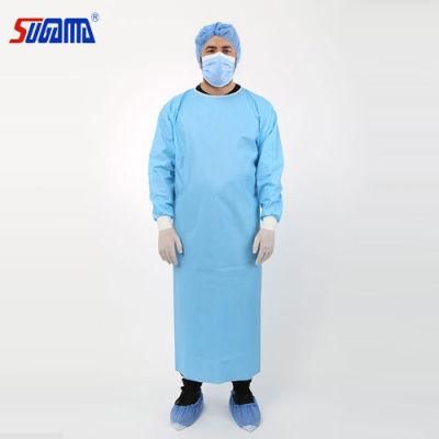 AAMI Level 1 2 3 Hospital PP/PP+PE Disposable Nonwoven Surgical Isolation Gown Knitted/Elastic Cuff