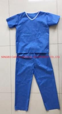 Non Woven Disposable Scrub Suit, Two Pieces Suit for Hospital