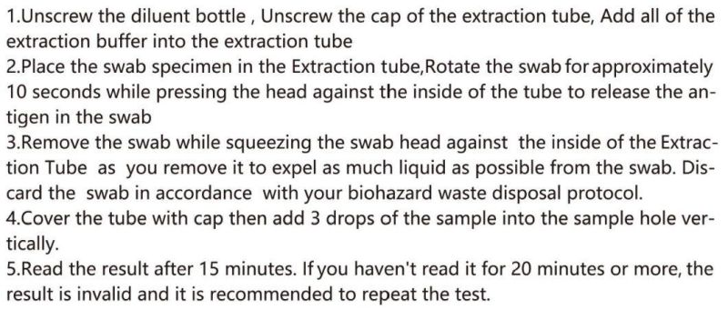 Nasal Swab Test Kit Antigen Rapid Test 19 Virus with CE Approved
