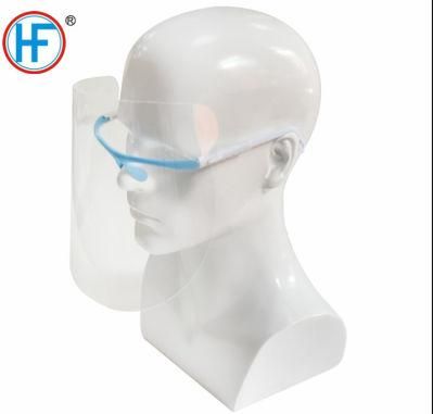 Mdr CE Approved Safety Clear Plastic Face Shield with Double-Sided Film for Againsting Splash