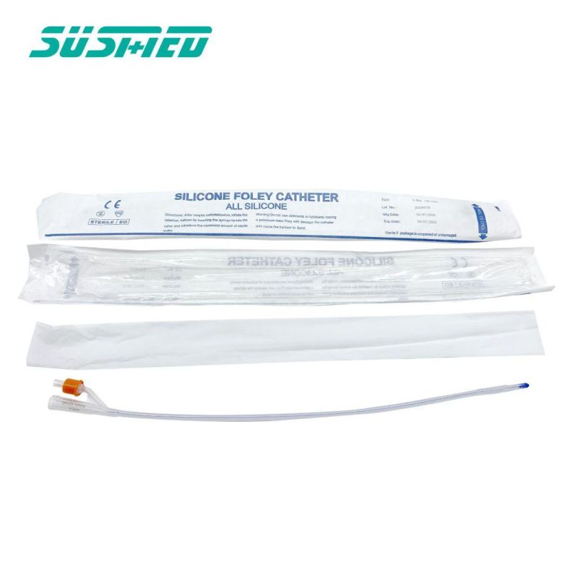 Medical 2 Way Silicone Foley Catheter Fr16 Fr18 Fr20 Fr22 Fr24