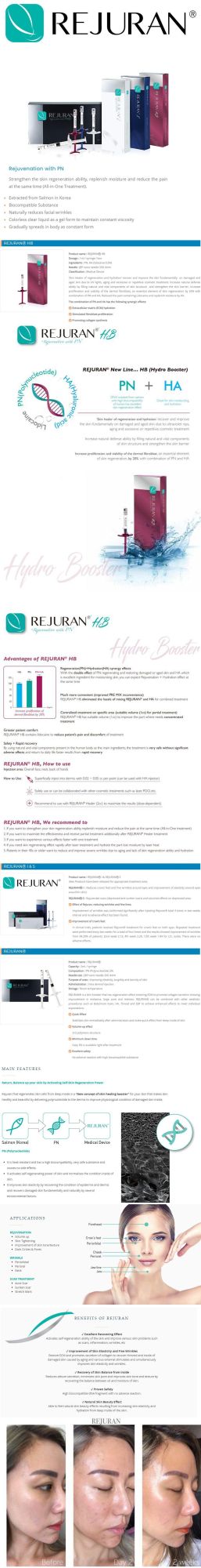 Rejuran Hb/I/S/Healer Skin Rejuvenation with Pn Skin Booster Anti Aging Dermal Fillers/Anti-Aging Skin Care, Rejuvenation The Skin More Dynamic